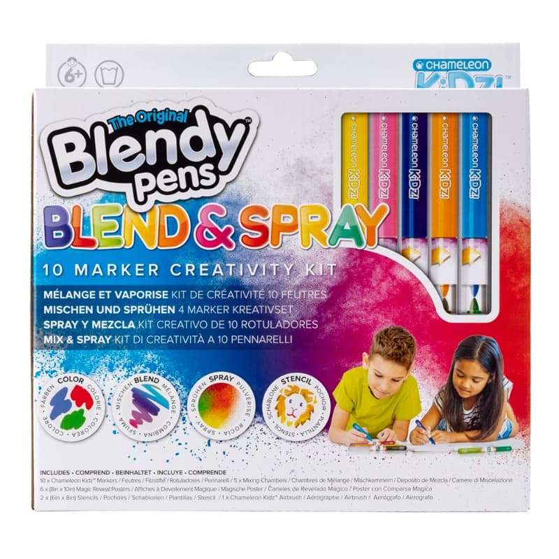 Chameleon Kidz Blend And Spray 10 Marker Creativity Kit