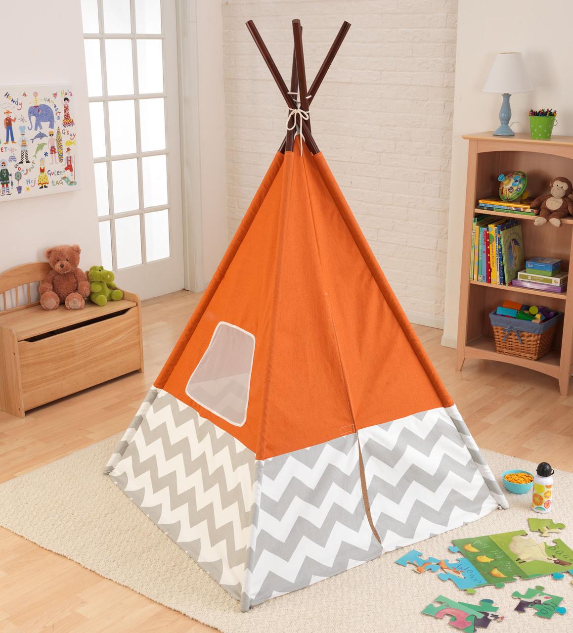 كيد كرافت - خيمة لعب ديلوكس بلاي تيبي لون برتقالي