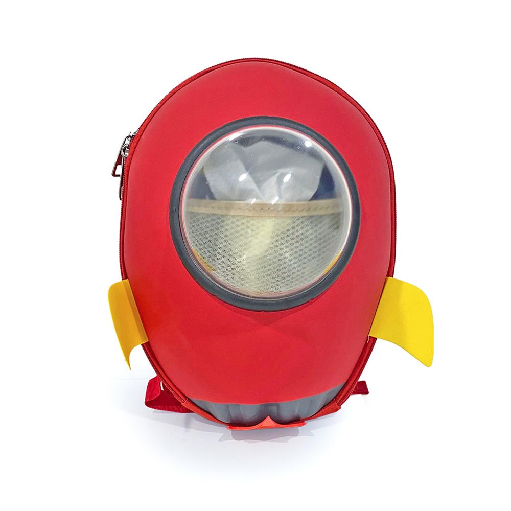 إيفا - حقيبة ظهر النافذة الشفافة بتصميم الصاروخ لون أحمر