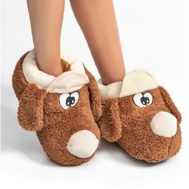 Twigy Brown Puppy Slipper Size 40-41