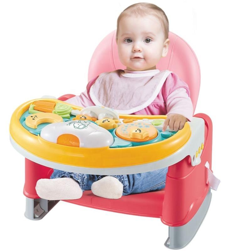 3 In 1 Baby Dining Chair With Music Fiddle - Pink