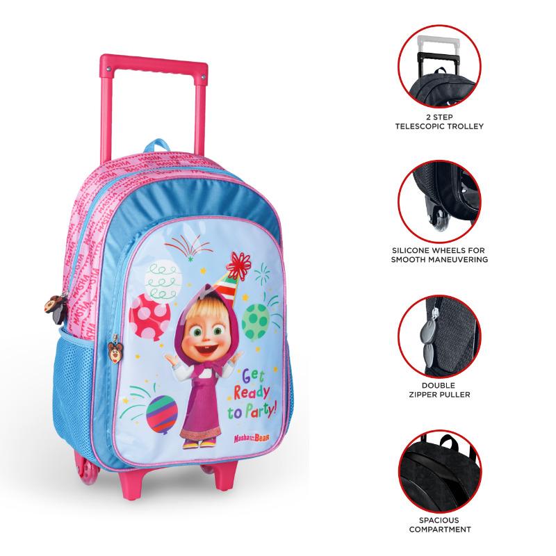 Masha and the Bear 5 in 1 Trolley School Bag Set