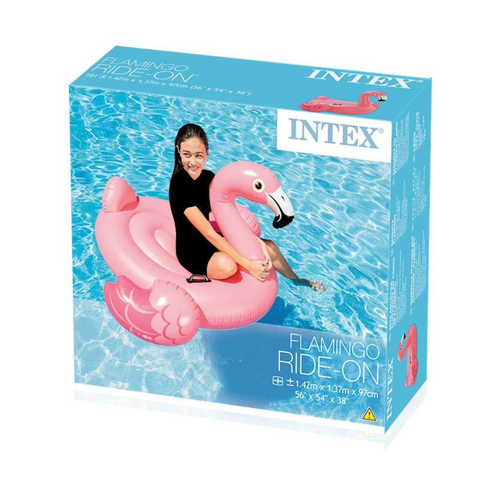 Intex - Inflatable Flamingo Swimming Float - Pink