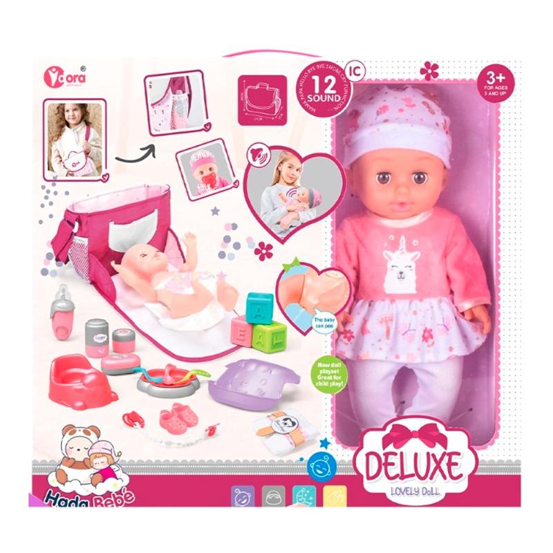 فيدورا - دمية طفل مع حقيبة ظهر وإكسسوارات