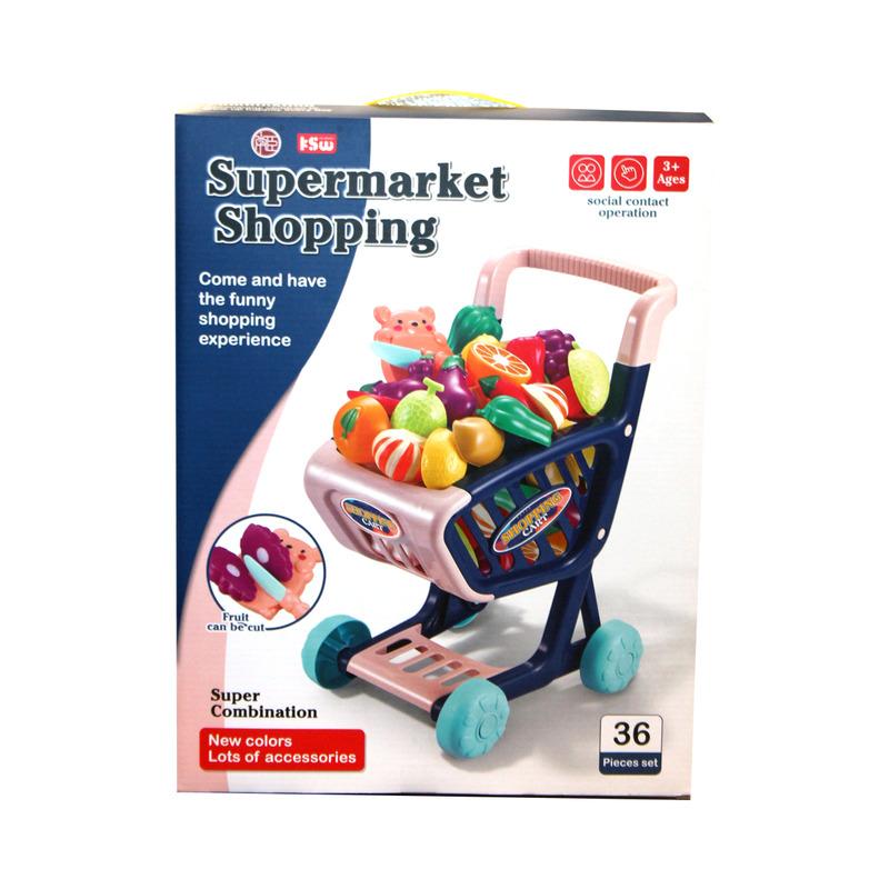 Supermarket Shopping Trolley 36 Pcs - Blue