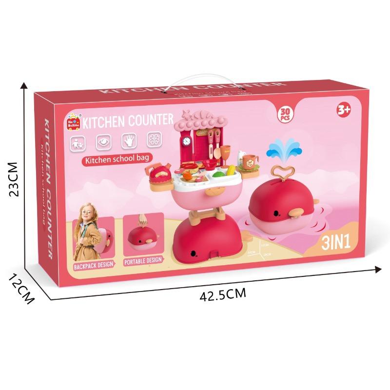Kitchen Table And Bag - Pink Whale