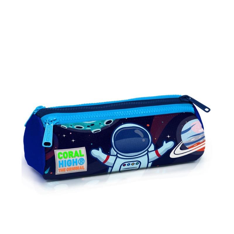 كورال هاي كيدز حقيبة أقلام بنقشة رائد فضاء بثلاثة أقسام ساكس بلو