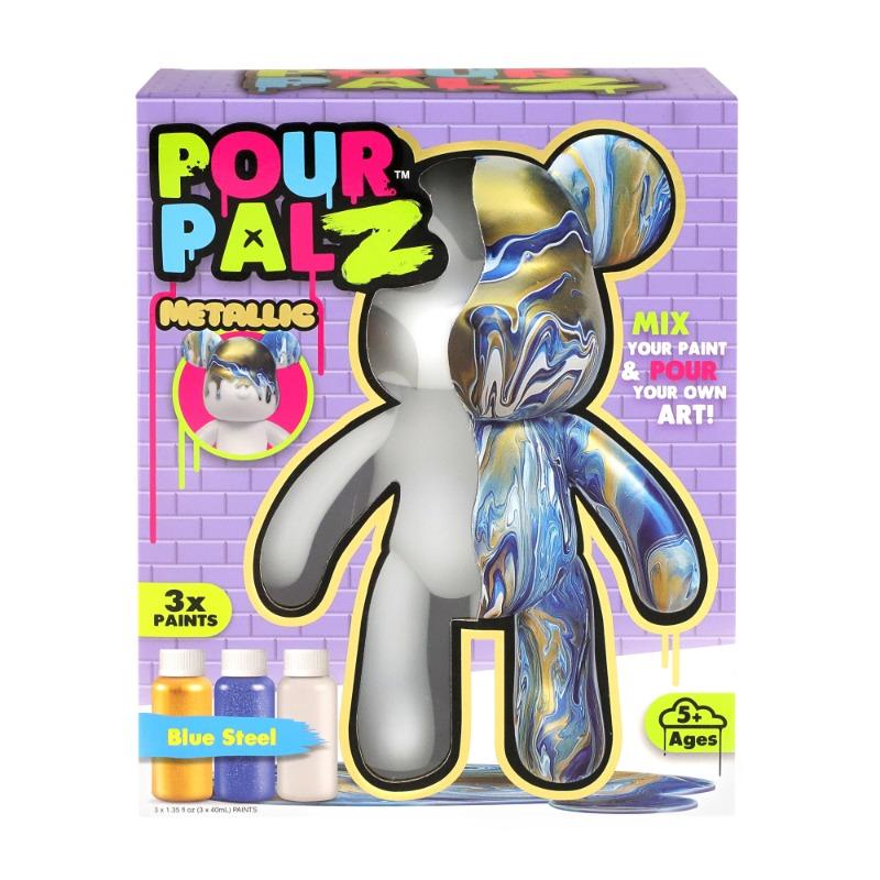 Pour Palz Metallic Bear Art Set