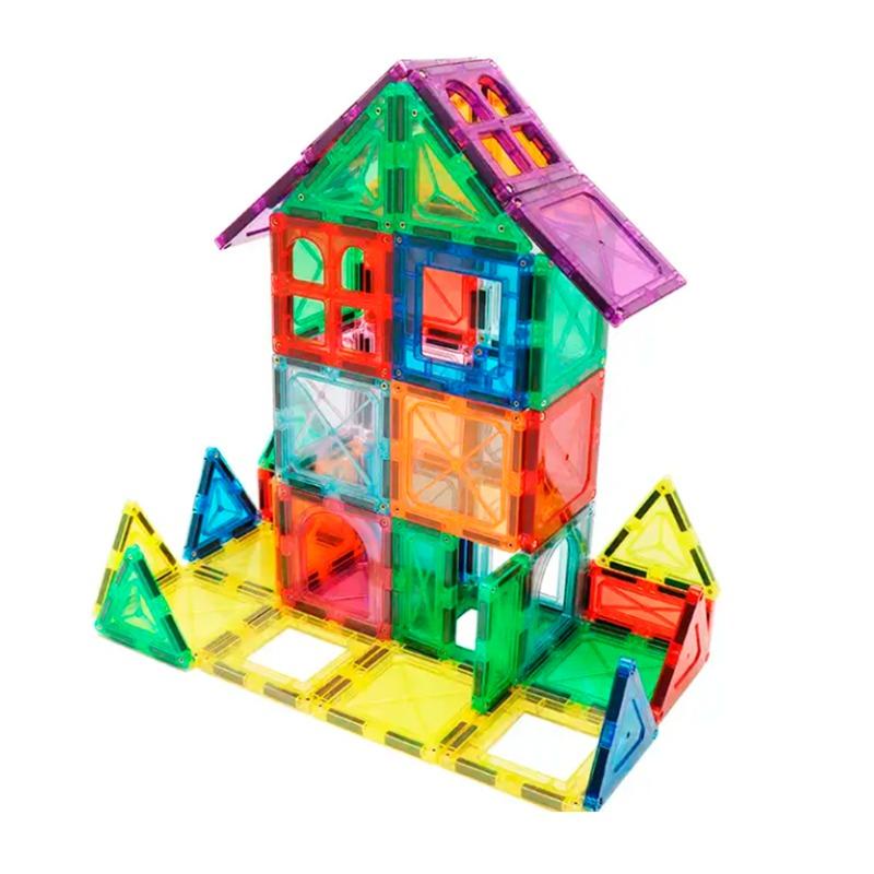 Wellooplay 3D Magnetic Tiles Building Blocks - 100 Pcs