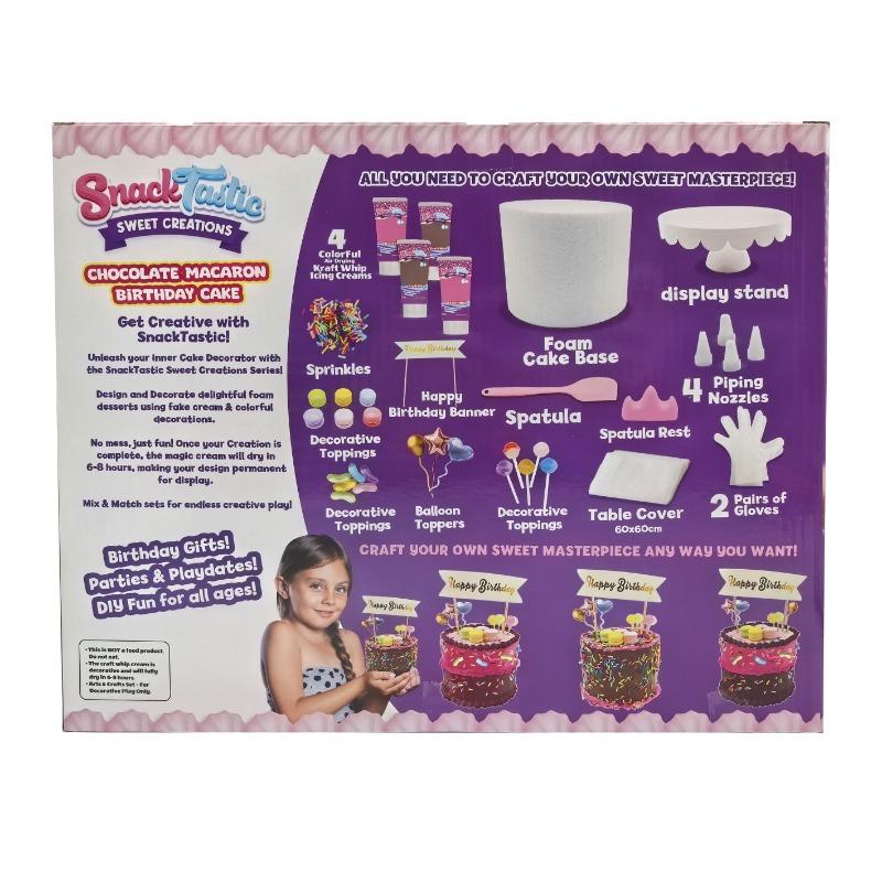 Snack Tastic Chocolate Macaron Birthday Cake