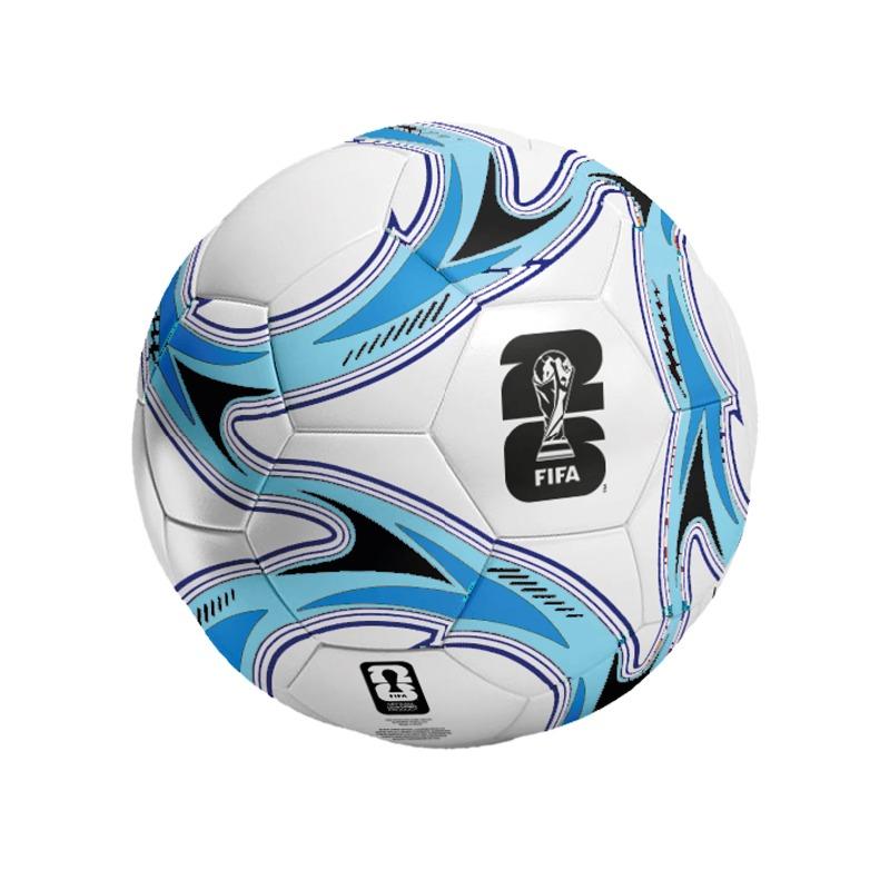 FIFA 2026 Blue Wave Football Size 5 – White & Sky Blue PVC Ball