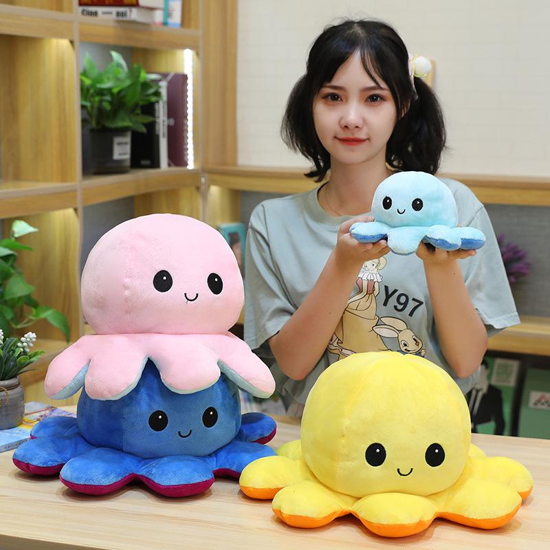 Reversible Mood Octopus Toy - 3 Assorted Colors