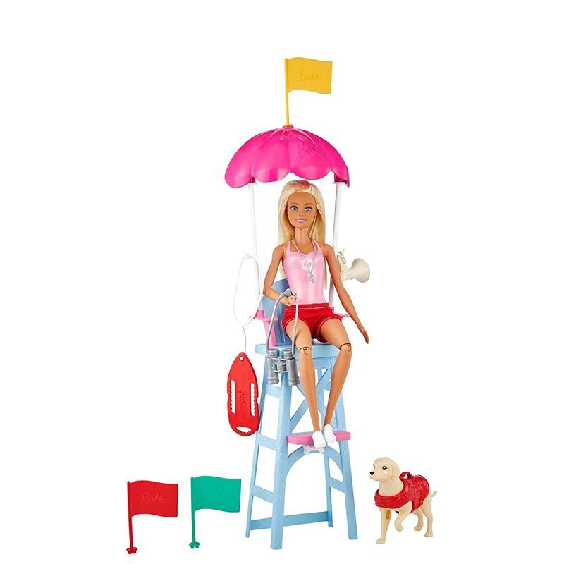 Barbie Lifeguard Playset Blonde Doll (12-in), Swim Outfit