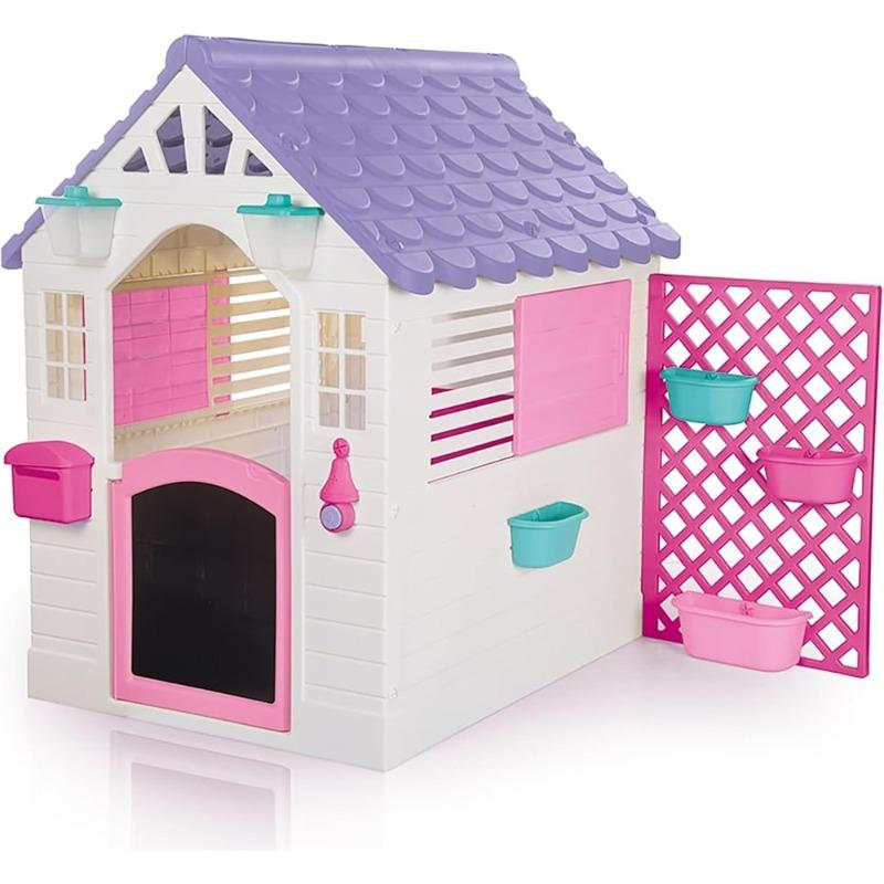 Garden Fairytale Playhouse with Pink Fence