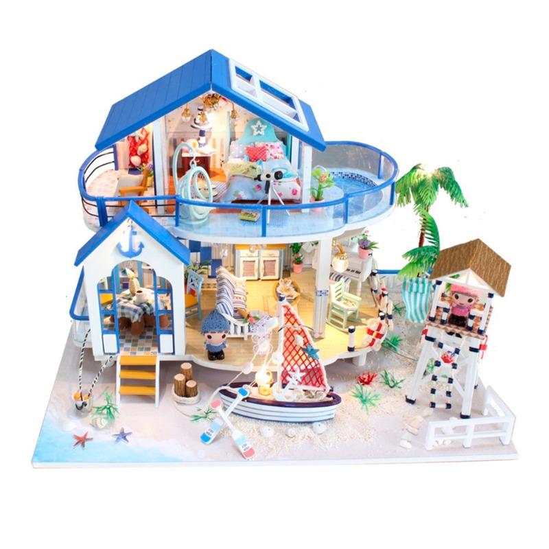 Miniature Mini Dollhouse With LED Light Playset