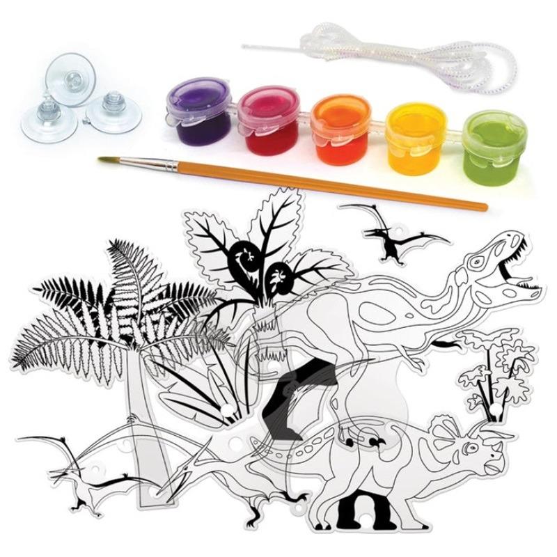 Dinos Art - Suncatcher Dinosaurs Coloring Set