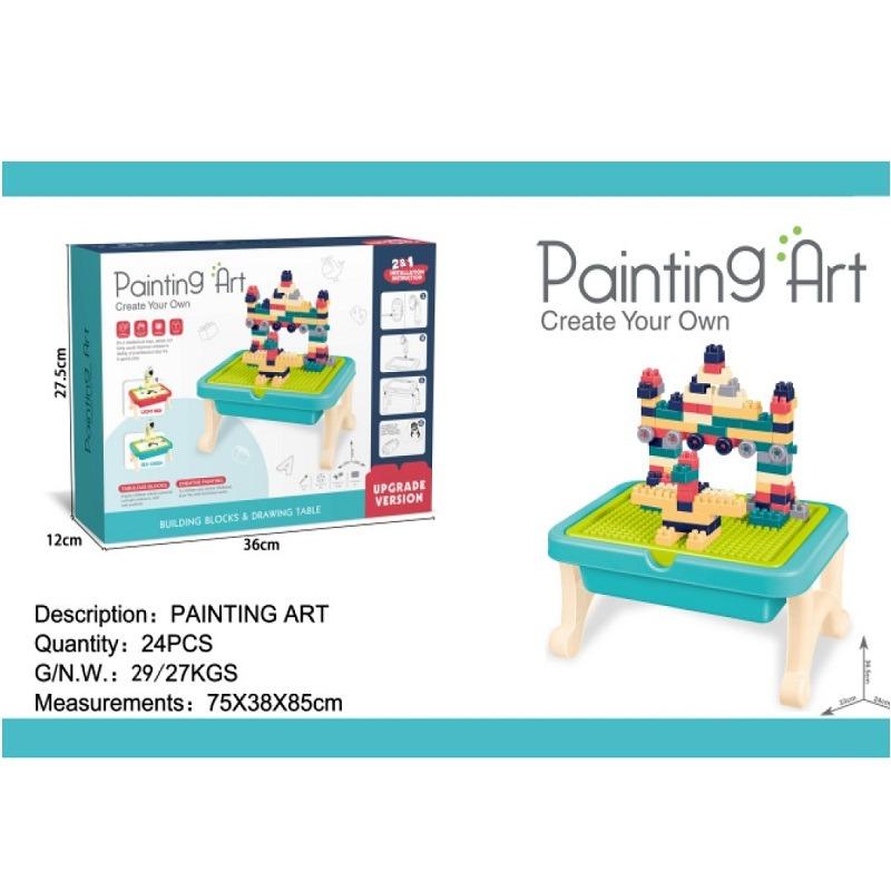 Building Blocks And Projector Painting Table - Blue
