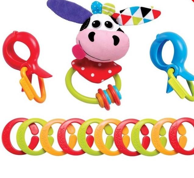 Yookidoo Clips Rattle N Links A Multi Purpose Set - Cow