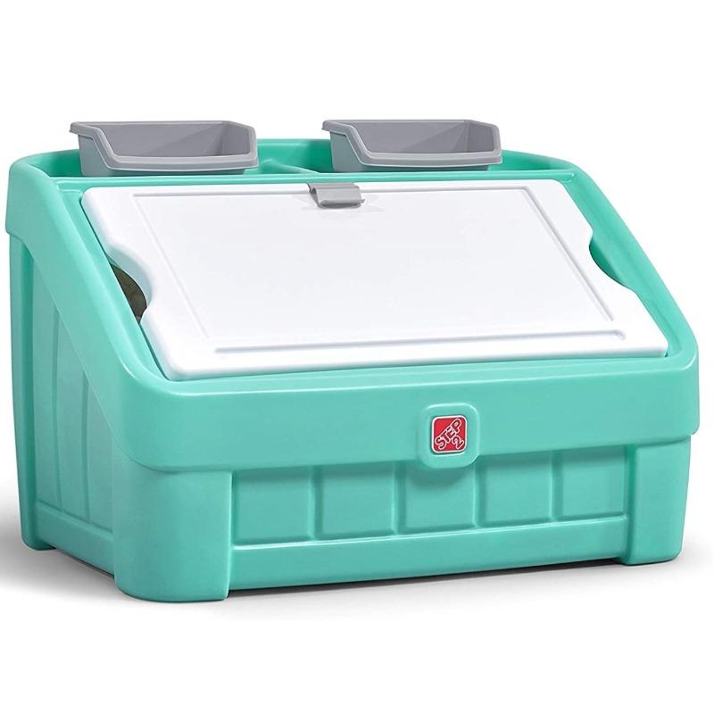 ستب2 - صندوق الألعاب وغطاء الفنون لون أخضر فاتح