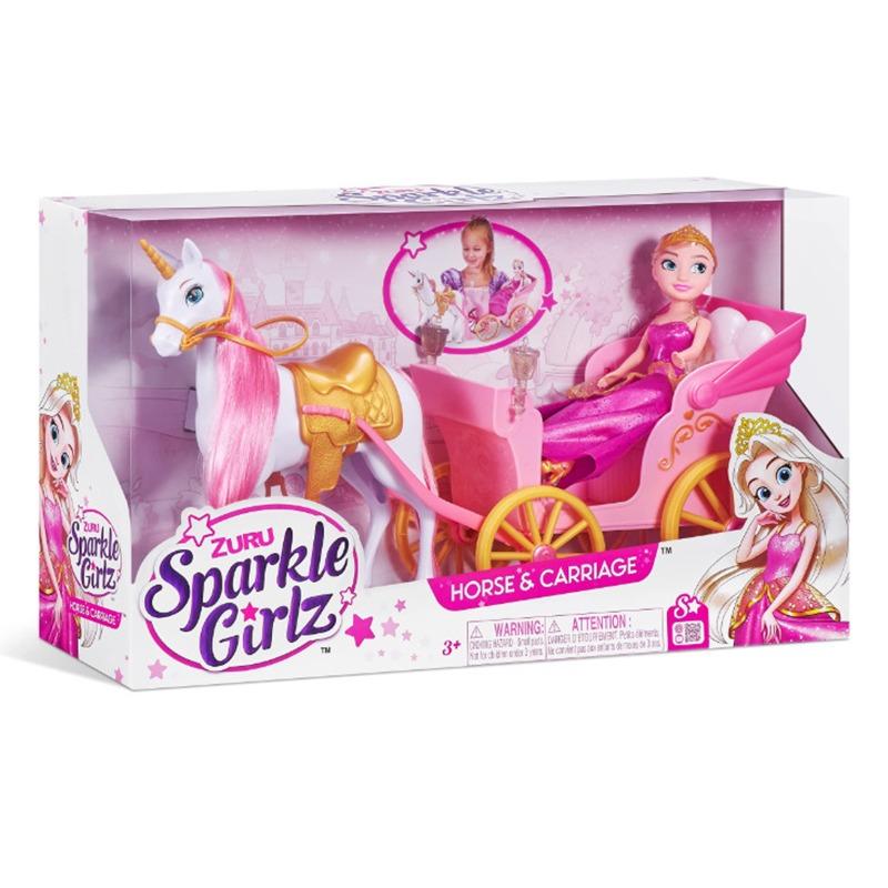 Sparkle Girlz Princess Doll with Horse And Carriage