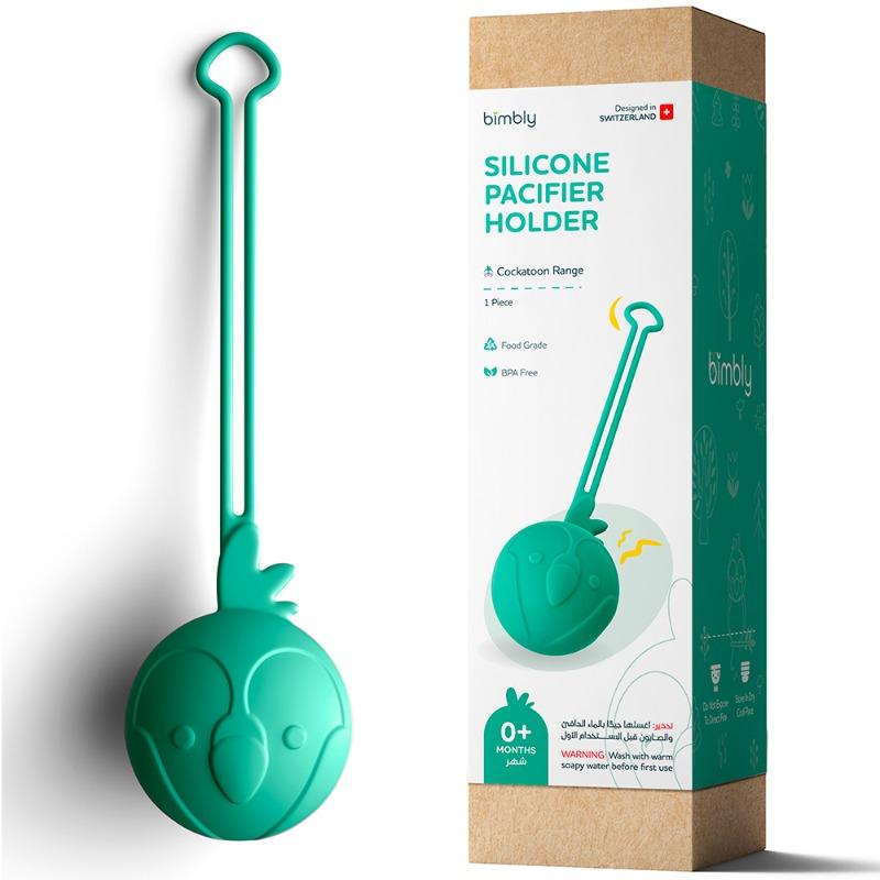 Bimbly Silicone Pacifier Holder Green