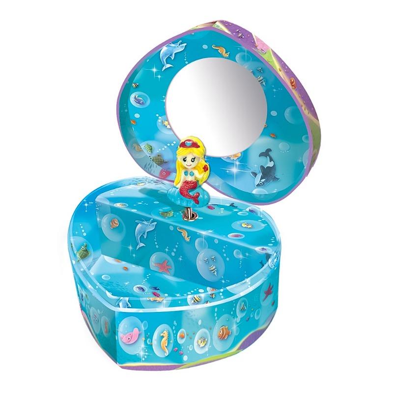 Mermaid Printed Musical Jewelry Box - Heart Shape