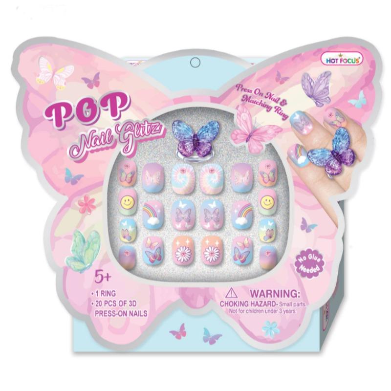 هوت فوكس - مجموعة طلاء الأظافر جليتز بتصميم فراشة