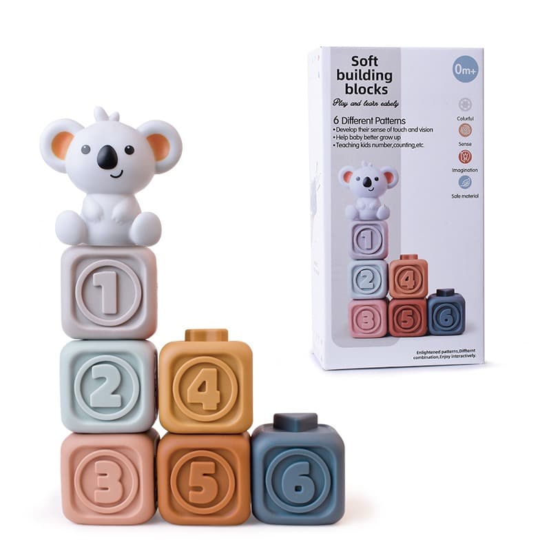 Konig Kids Baby Soft Stacking Building Blocks