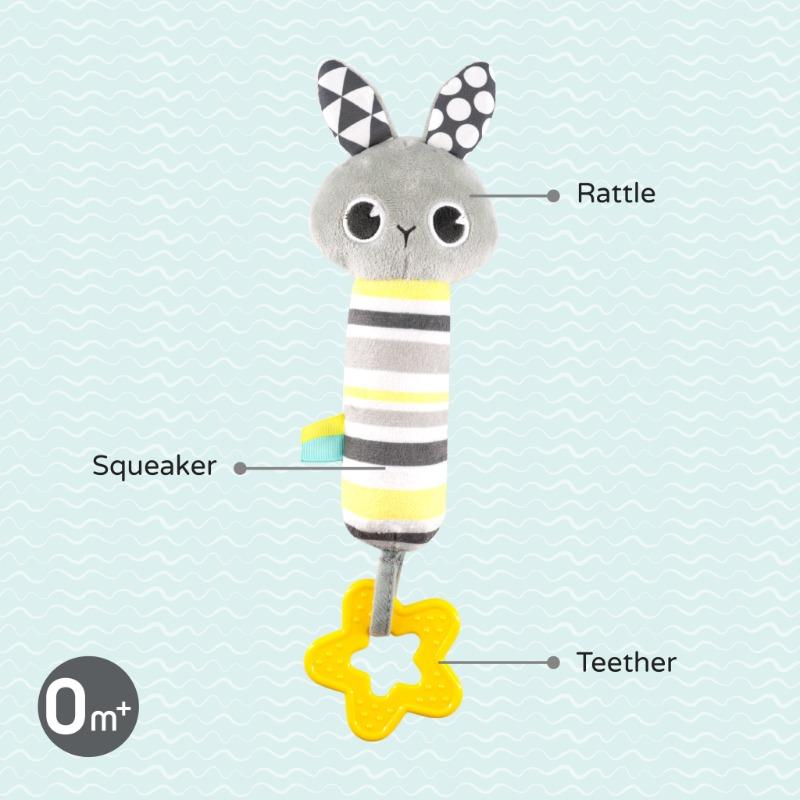 Moon Bunny Design Baby Soft Rattle Teether