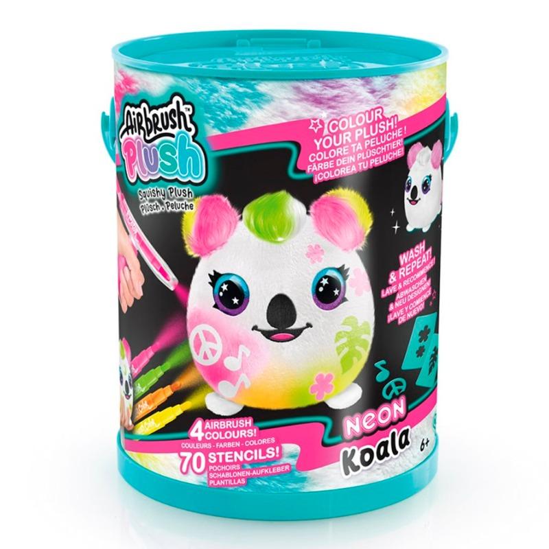 Canal Toys Airbrush Plush - Neon Squish Pals Paint Can - Assorted