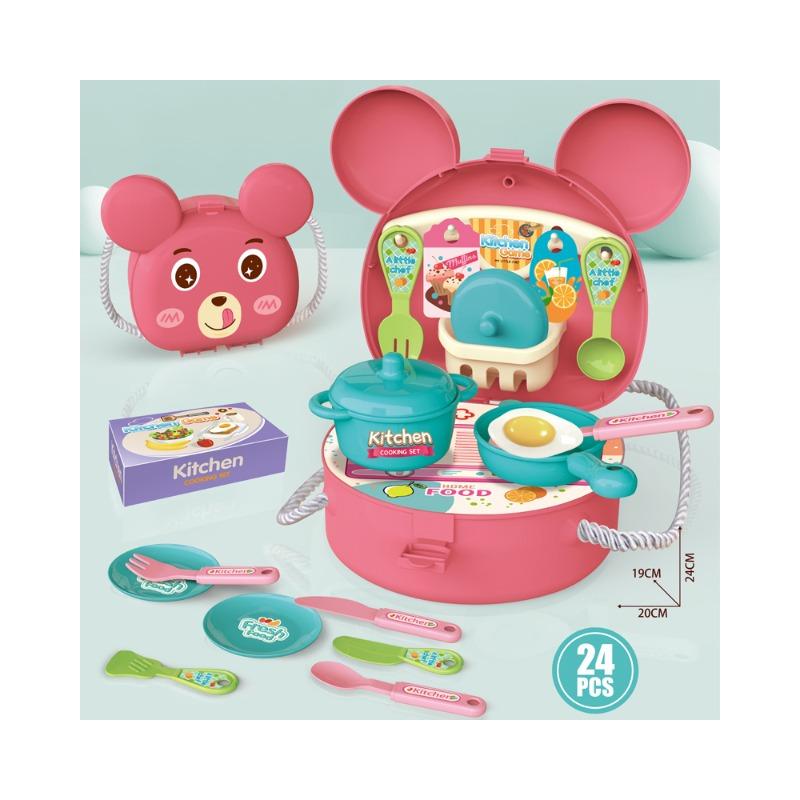 كيكيبيبي - حقيبة ظهر للمطبخ - 24 قطعة - وردي