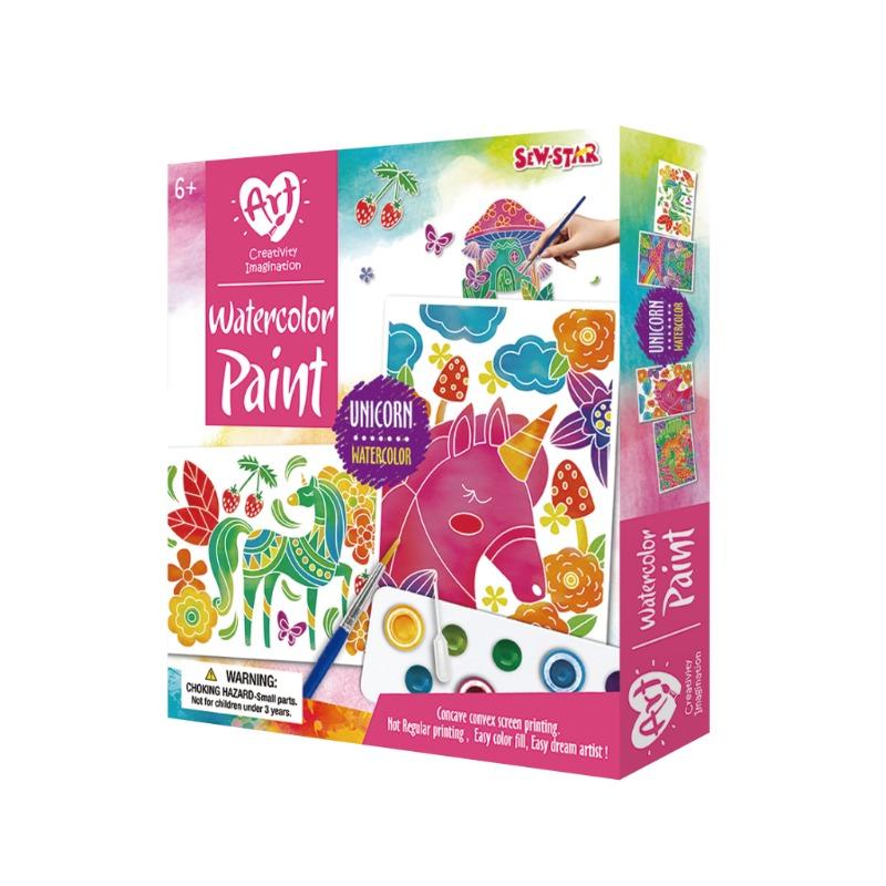 Sew Star Water Color Painting-Unicorn