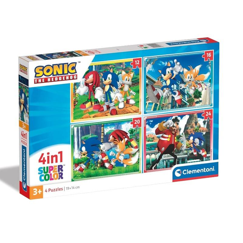 Clementoni Sonic 4 In 1 Supercolor Puzzle For Kids