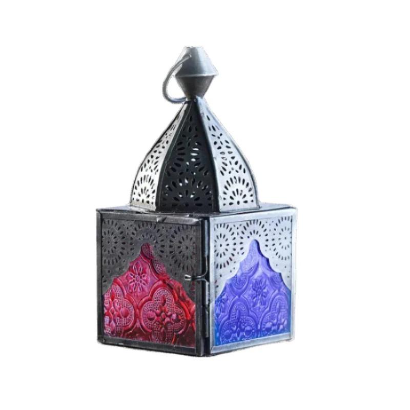 Classic Mini Zinc Antique Lantern Cherry Glass