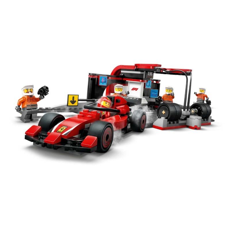 Lego City F1 Pit Stop & Pit Crew With Ferrari Car Racing Vehicle Toy 60443