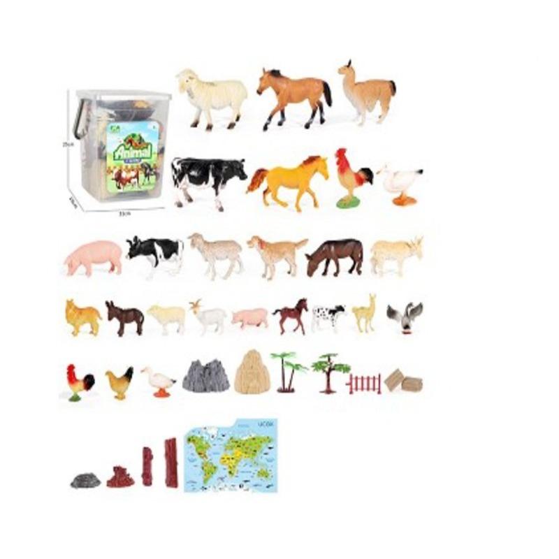 مجموعة مجسمات حيوانات المزرعة - 50 قطعة