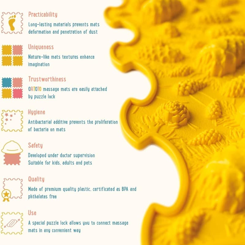 Ortoto Puzzle Mat Pinecones Stif - Yellow