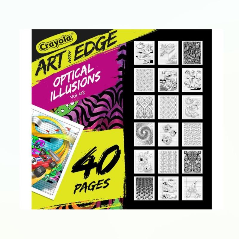 كرايولا - كتاب تلوين آرت ويذ إيدج أوهام بصرية - 40 صفحة