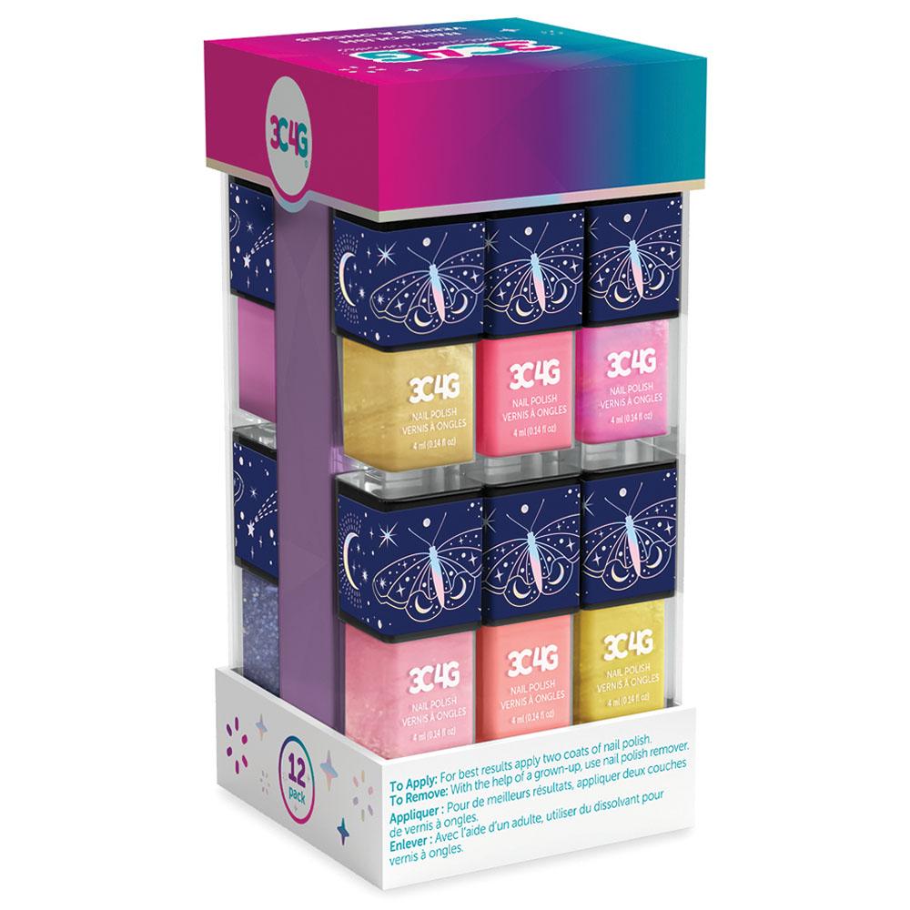 مجموعة عبوات طلاء الأظافر اللامعة - 12 قطعة
