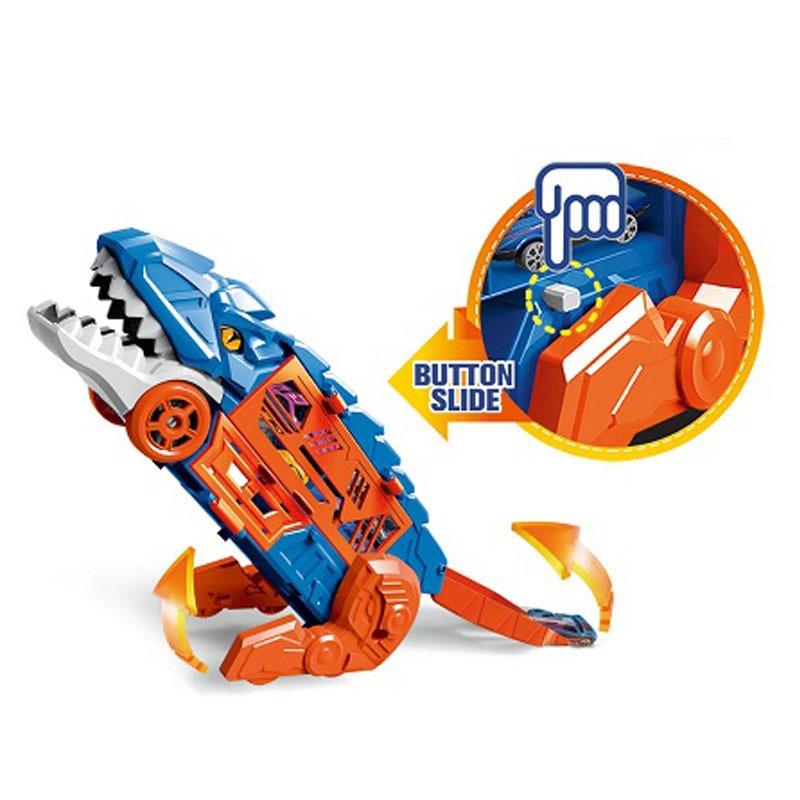 شاحنة الديناصور العملاقة مع 6 سيارات معدنية