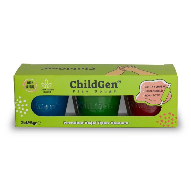 Play Dough Jar 3 Pcs - Green - Blue- Red