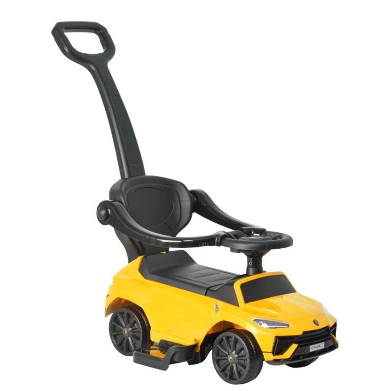 TOBBI Lamborghini Urus 3-in-1 Ride-On Car with Push Bar – Yellow