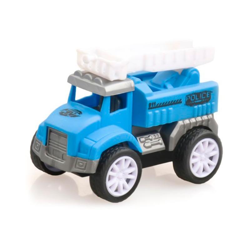 مجموعة لعب شاحنات الشرطة - لون أزرق