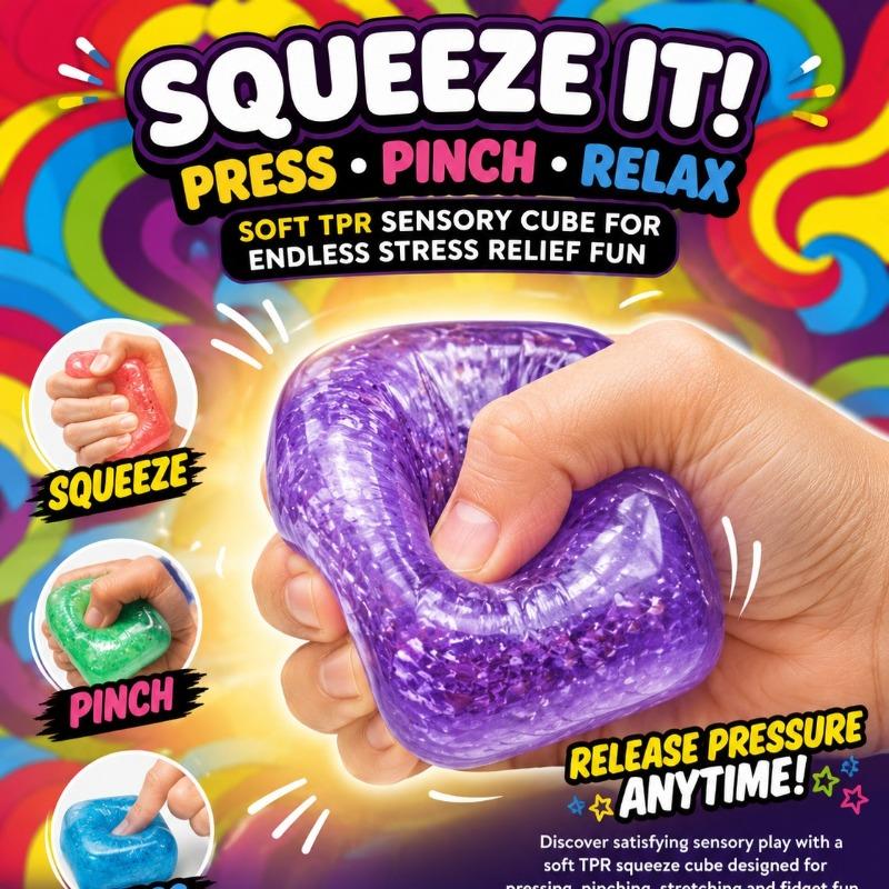 Squishy Bun Pearlescent Glue Cube 6cm – Assorted Colors