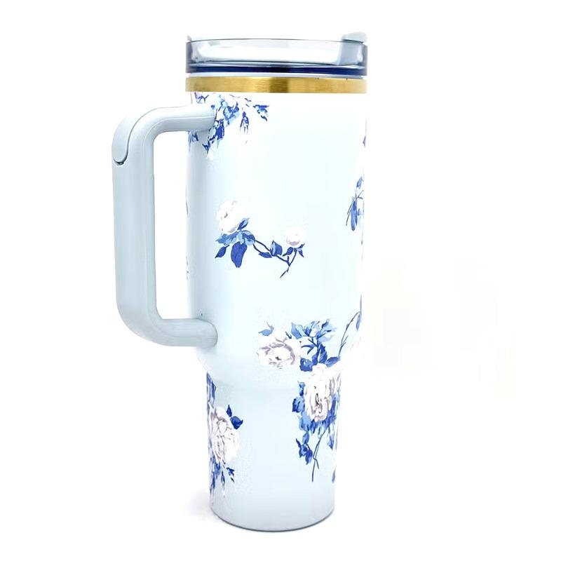 The Stanley X LoveShackFancy Holiday Quencher | 40 OZ Blue Rose