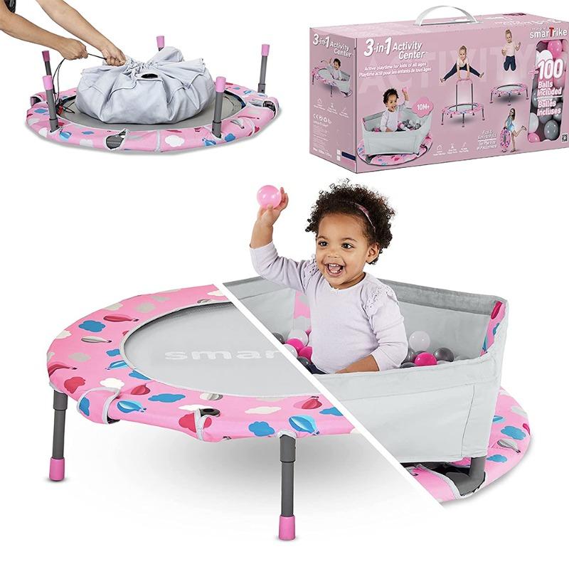 سمارترايك - ترامبولين ومجموعة أنشطة 3 في 1 لون وردي