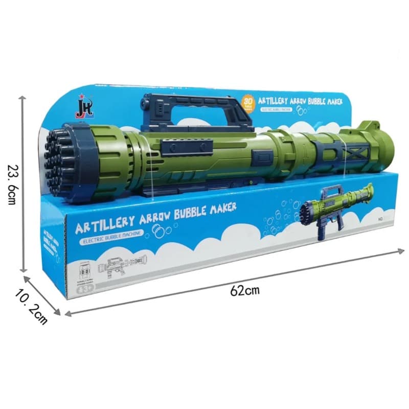 Electric Bubble Gun with Light and Sound - Green