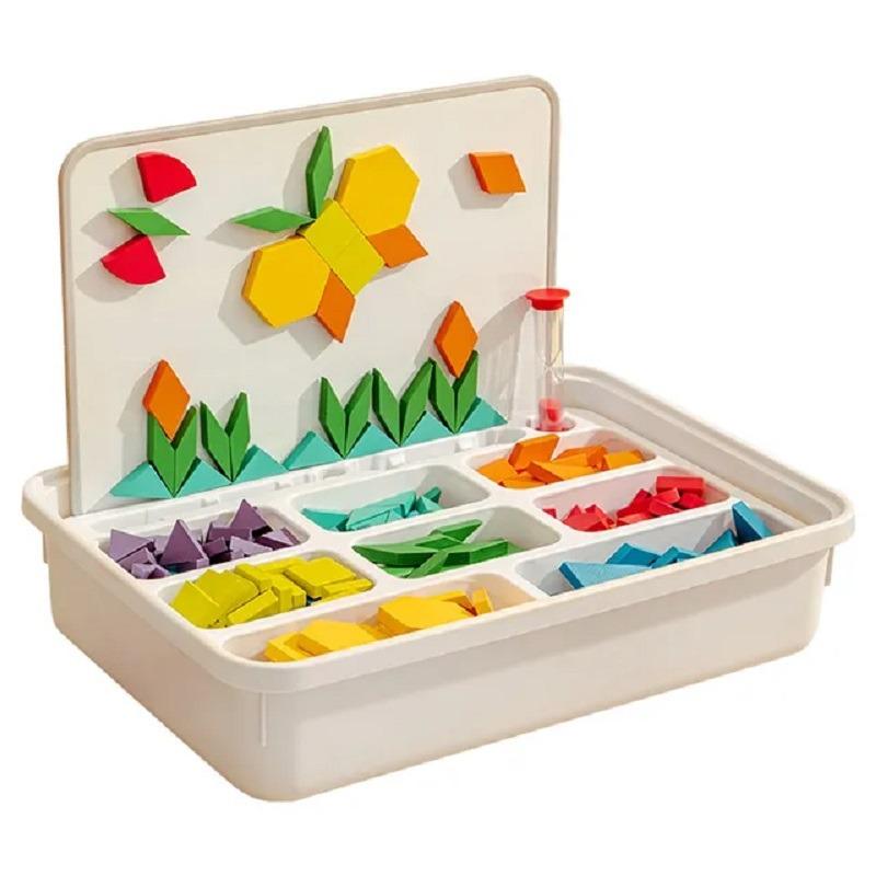 Mideer Magnetic Wooden Geometry Blocks - 250pcs