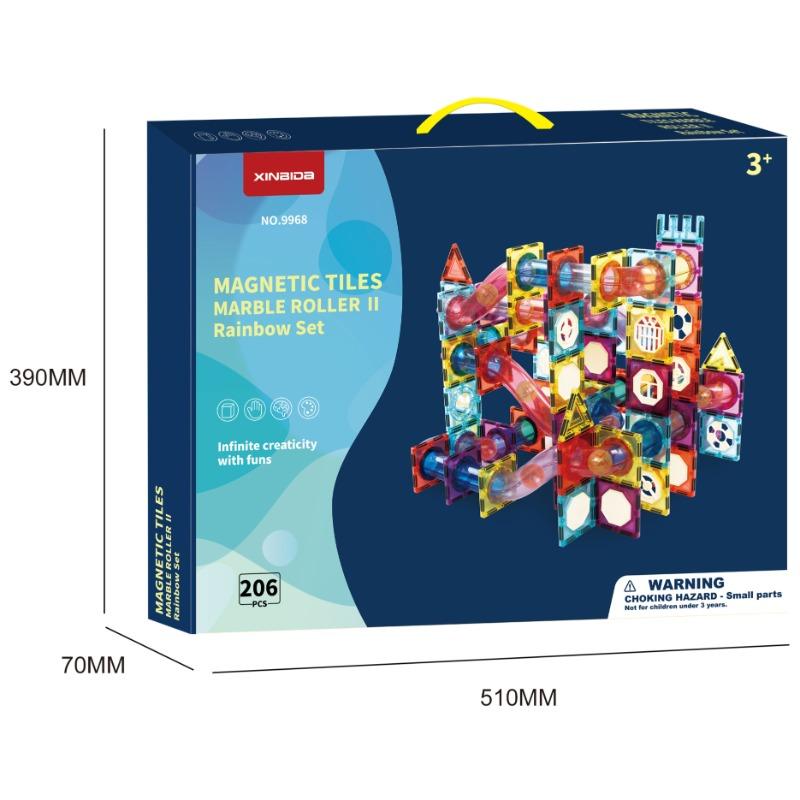 Magnetic Tiles Marble Roller II Rainbow Set - 206 Pcs