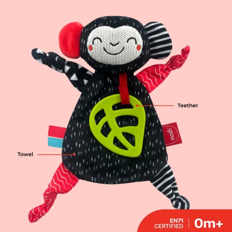 Moon Teething Towel For Baby - Black